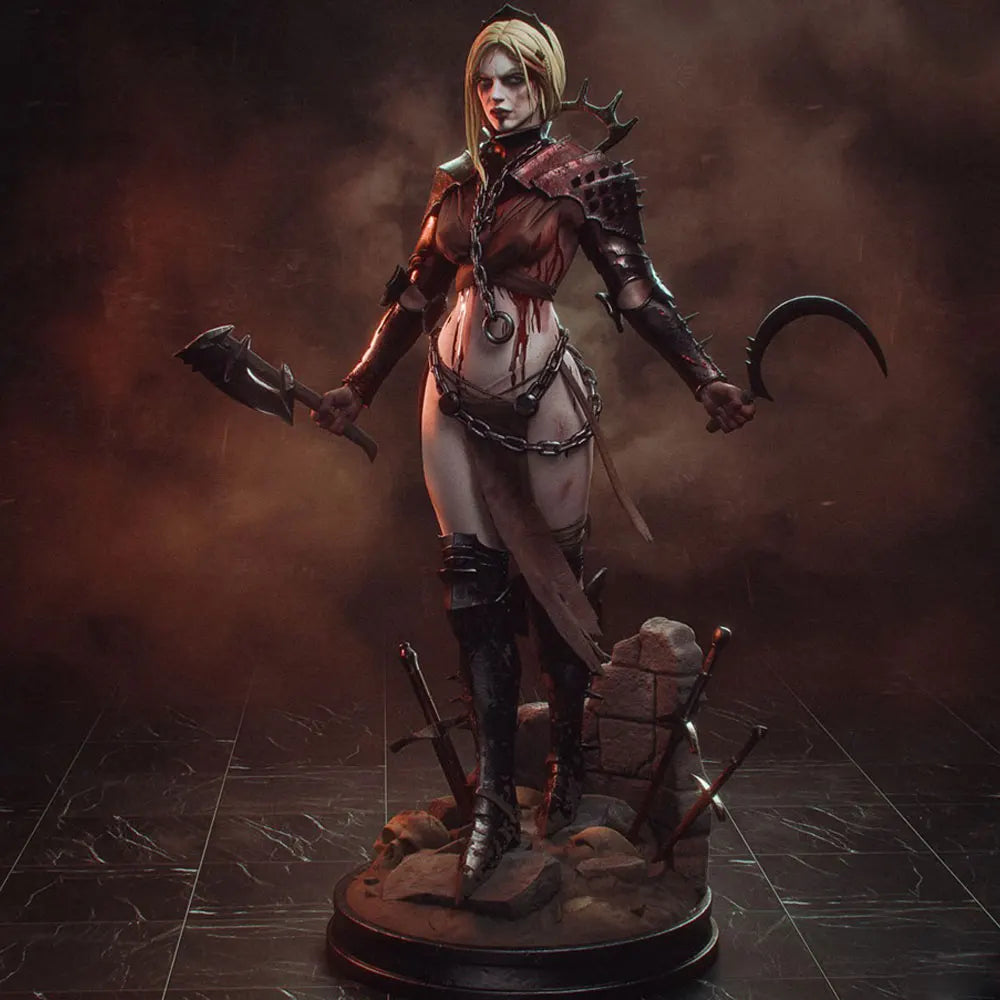 75mm Fantasy Warrior, Resin Model Figure Kit, Anime Theme, Unassembled and Unpainted