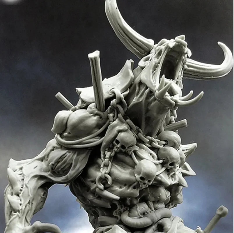 55mm Undead Minotaur, Resin Model Figure Kit, Fantasy Theme, Unassembled and Unpainted