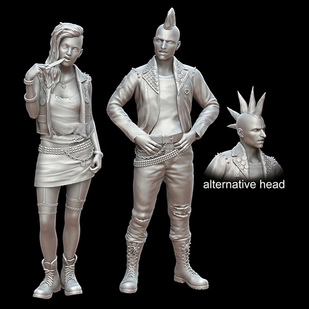 1/35 Modern Punk Youth, 2 Figures, Resin Model Figure Kit, Unassembled and Unpainted