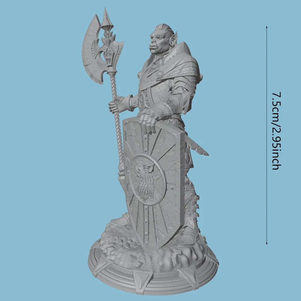 75mm Medieval Fantasy Knight Warrior, Resin Model Figure Kit, Unassembled and Unpainted