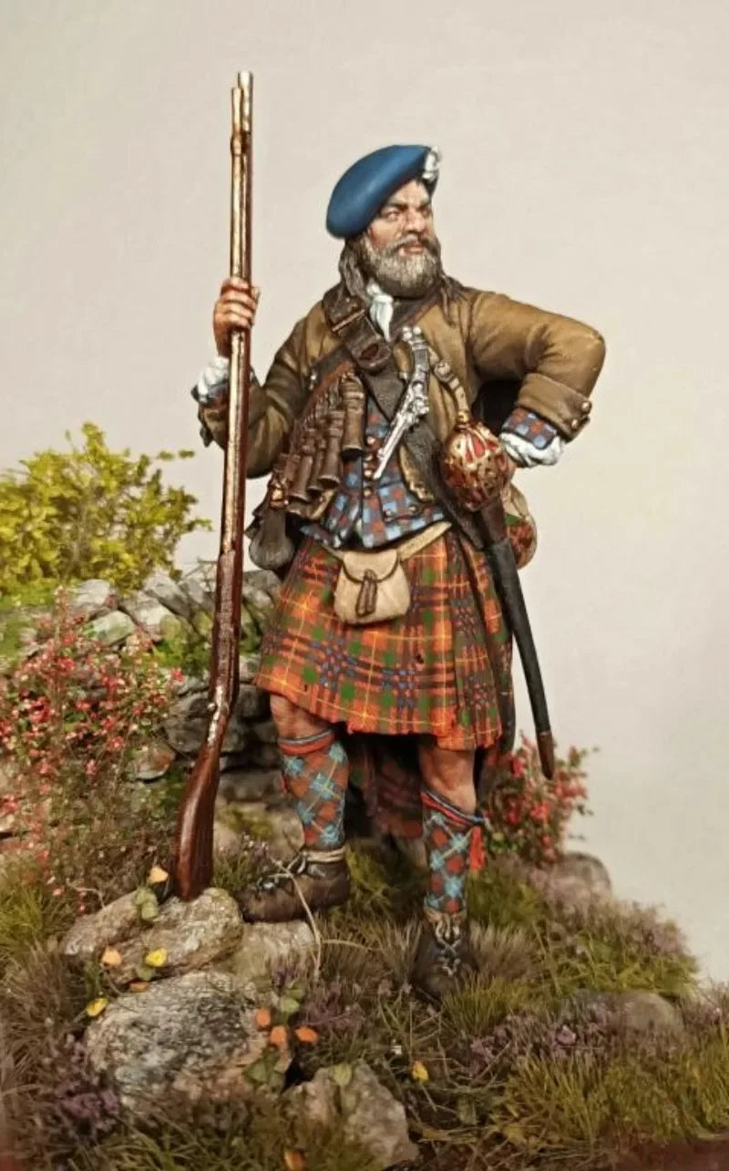 75mm Scottish Jacobite Warrior, Resin Model Figure Kit, Military Theme, Unassembled and Unpainted