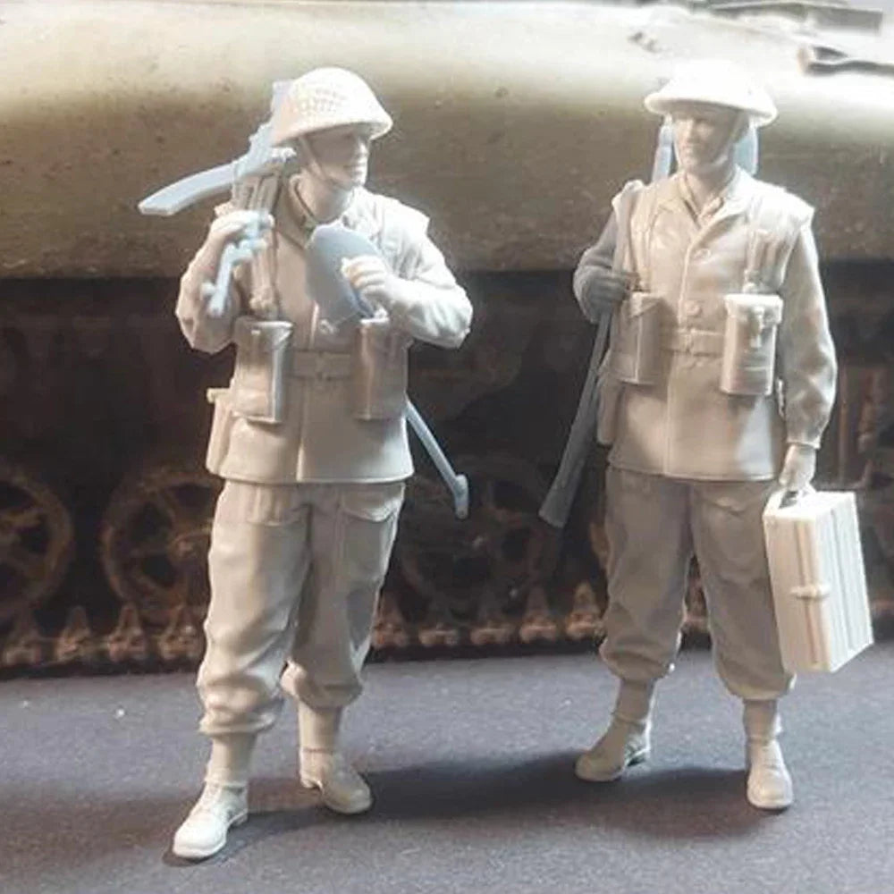 1/35 WWII British Bren Gun Team, 4 Figures, Resin Model Figure Kit, Unassembled and Unpainted