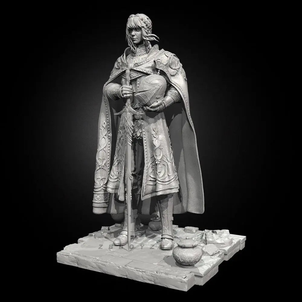 90mm Medieval Female Knight Leda, Resin Model Figure Kit, Unassembled and Unpainted