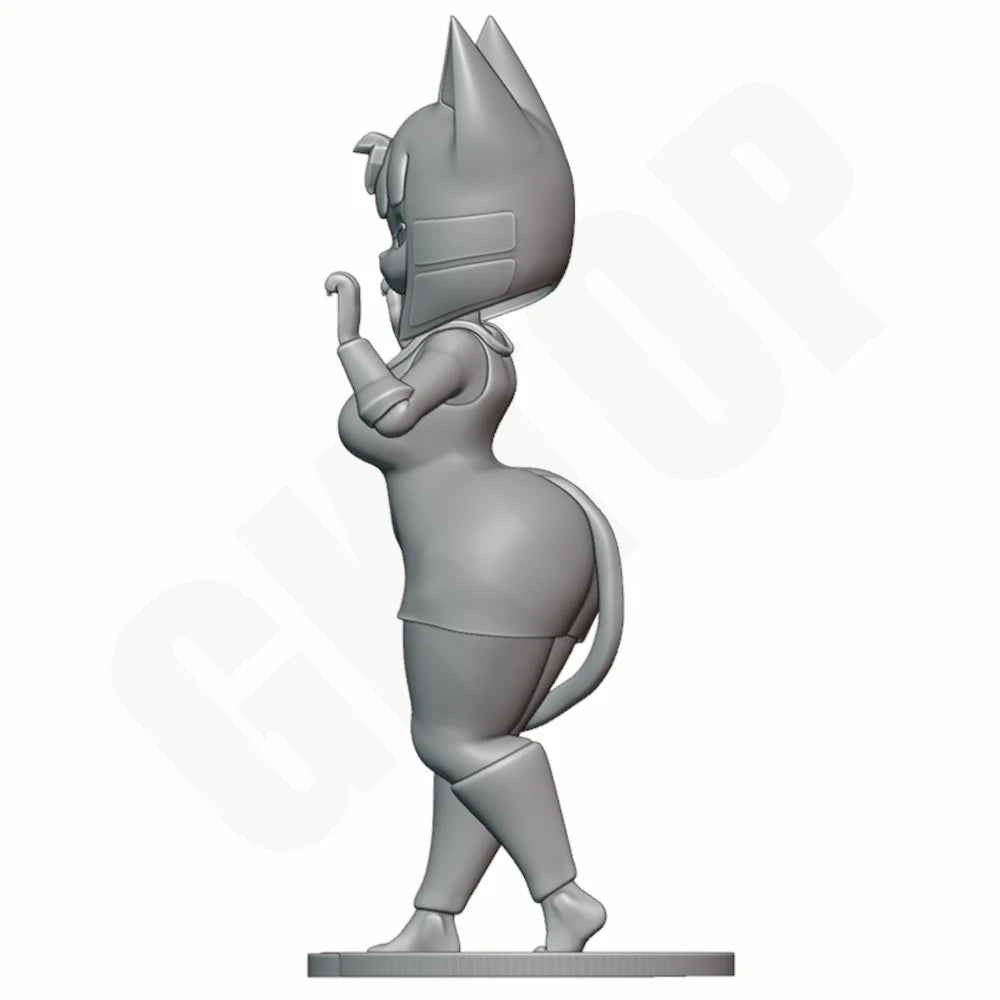 1/24 Cat-Eared Anime Female in Pinup Pose, Resin Model Figure Kit, Anime Theme, Unassembled and Unpainted