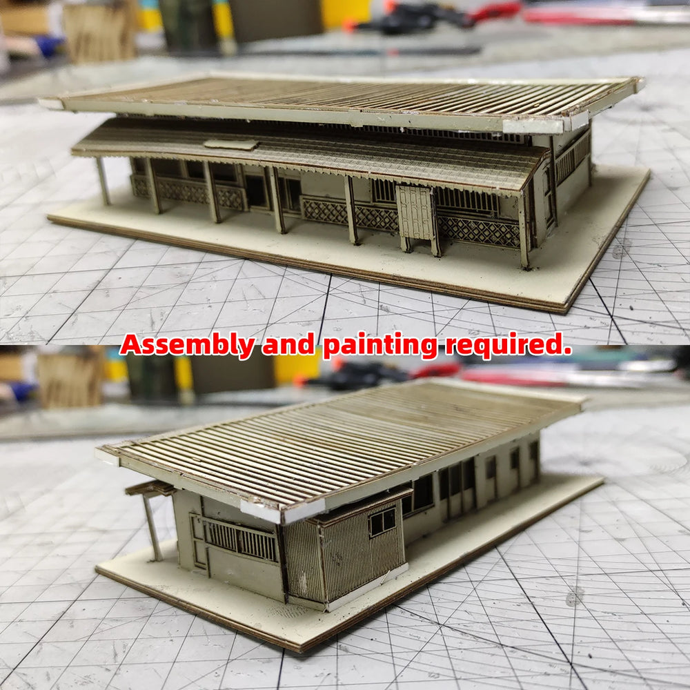 1/150 Modern Railway Station & Bus Stop, Resin Model Terrain Kit, Unpainted