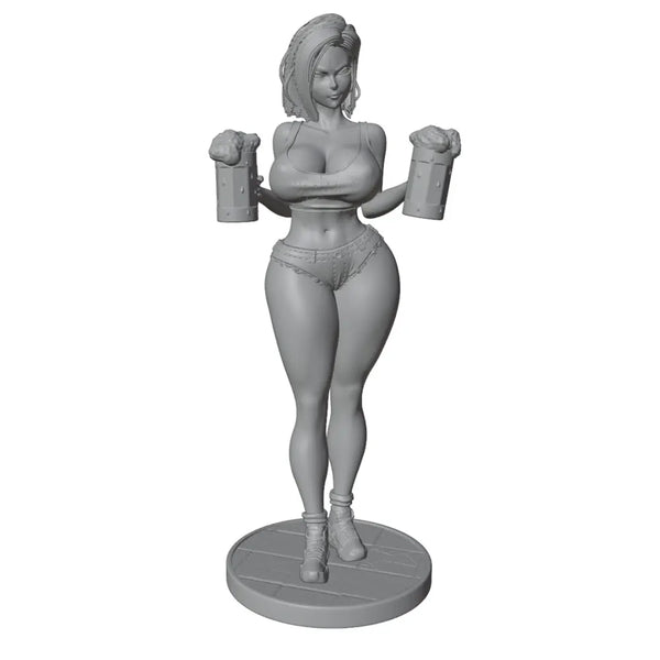 1/24 Pin-Up Waitress, Resin Model Figure Kit, Unassembled and Unpainted