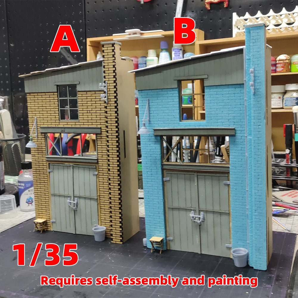 1/35 Industrial Warehouse Complex, Resin Model Diorama Kit, Historical Theme, Unassembled and Unpainted