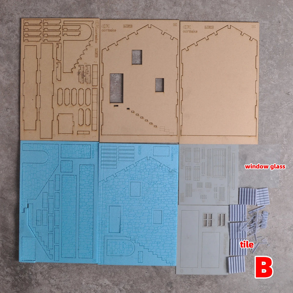 1/35 Medieval Stone Cottage, Resin Model Diorama Kit, Unassembled and Unpainted