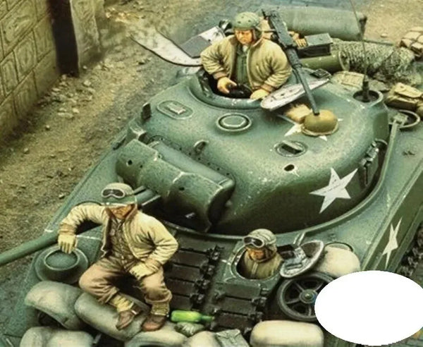 1/35 WWII Allied Tank Crew Soldiers, 3 Figures, Resin Model Figure Kit, Unassembled and Unpainted