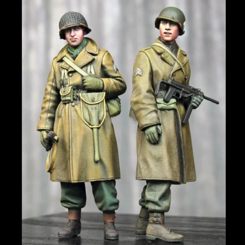 1/35 WWII American Infantry in Greatcoat, 6 Figures, Resin Model Figure Kit, Unassembled and Unpainted