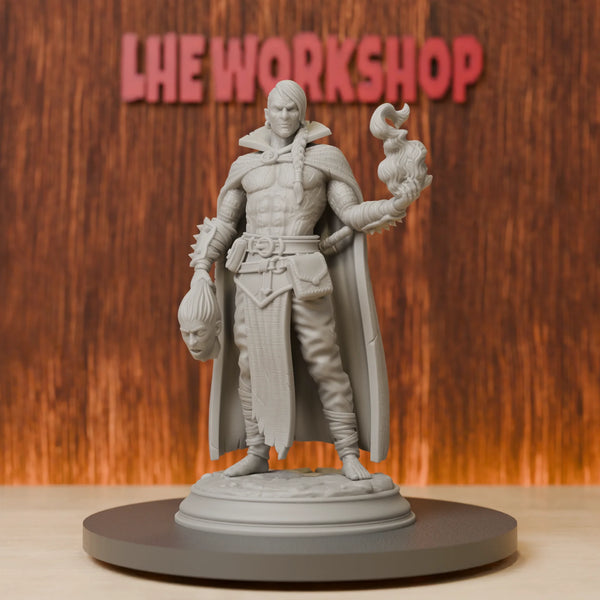 75mm Elf Blood Warlock, Resin Model Figure Kit, Fantasy Theme, Unassembled and Unpainted