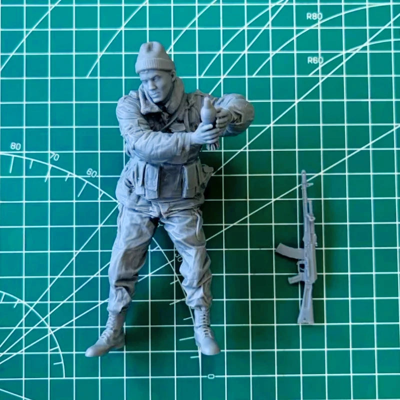 1/16 Modern Russian Internal Troops Mortar Crew, 4 Figures, Resin Model Figure Kit, Unassembled and Unpainted