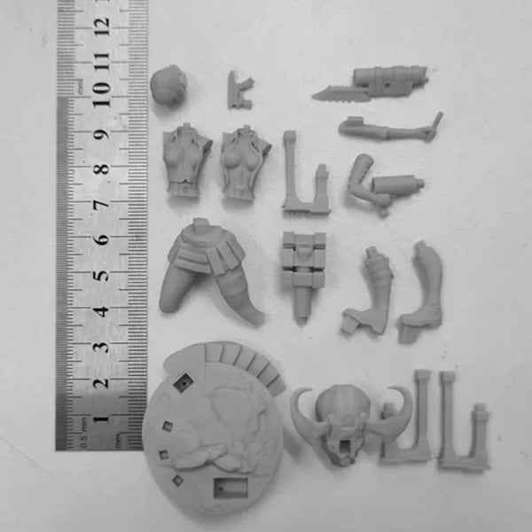 75mm Modern Anime Female Gunner in Tactical Armor, Resin Model Figure Kit, Unassembled and Unpainted