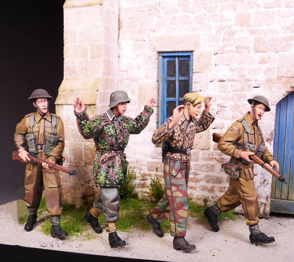1/35 WWII British Infantry Squad, 4 Figures, Resin Model Figure Kit, Unassembled and Unpainted