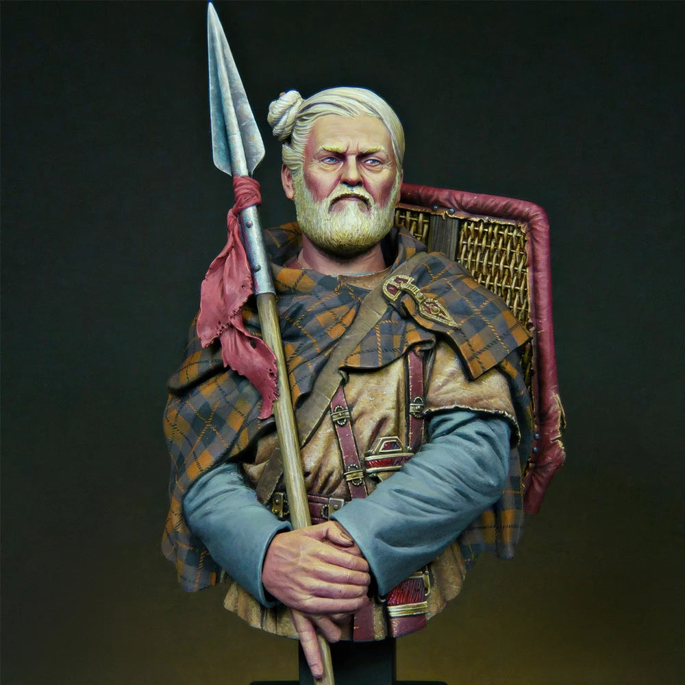 1/12 Medieval Celtic Warrior, Resin Model Bust Kit, Unassembled and Unpainted