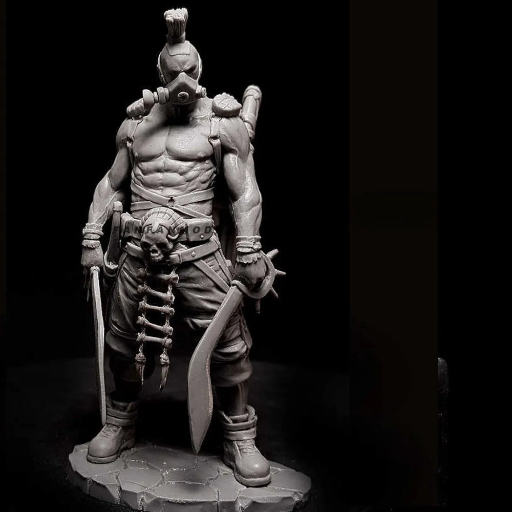 1/24 Wasteland Barbarian Warrior, Resin Model Figure Kit, Sci-Fi Theme, Unassembled and Unpainted