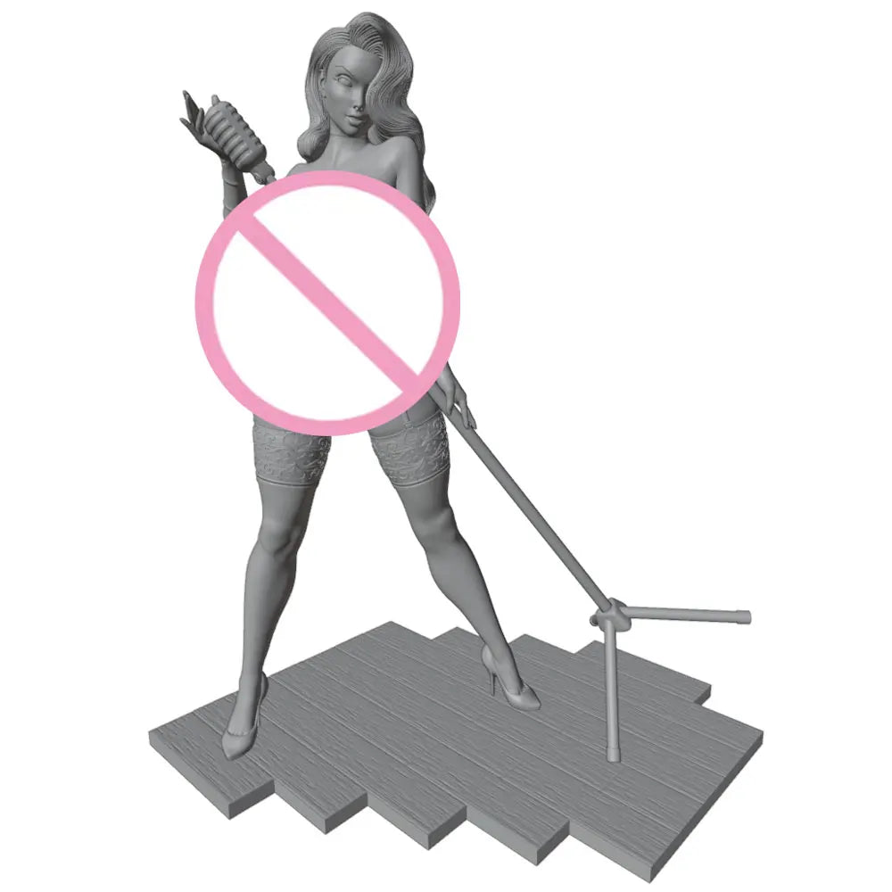 1/24 Cloaked Sorceress with Sword and Staff, Resin Model Figure Kit, Fantasy Theme, Unassembled and Unpainted