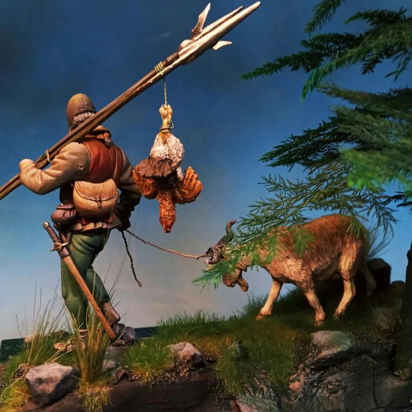 1/32 Medieval Hunting Party, 4 Figures, Resin Model Diorama Kit, Unassembled and Unpainted