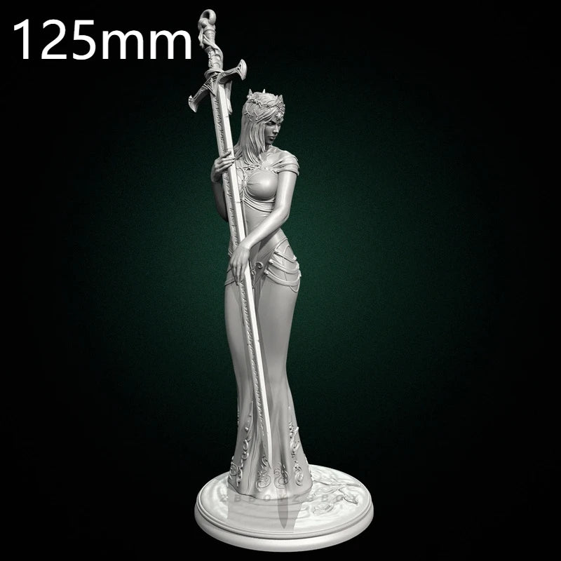 125mm Princess Warrior, Resin Model Figure Kit, Fantasy Theme, Unassembled and Unpainted