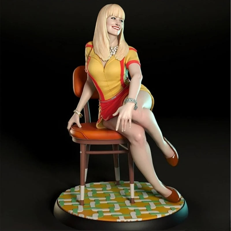 1/24 Beautiful Waitress, Resin Model Figure Kit, Unassembled and Unpainted