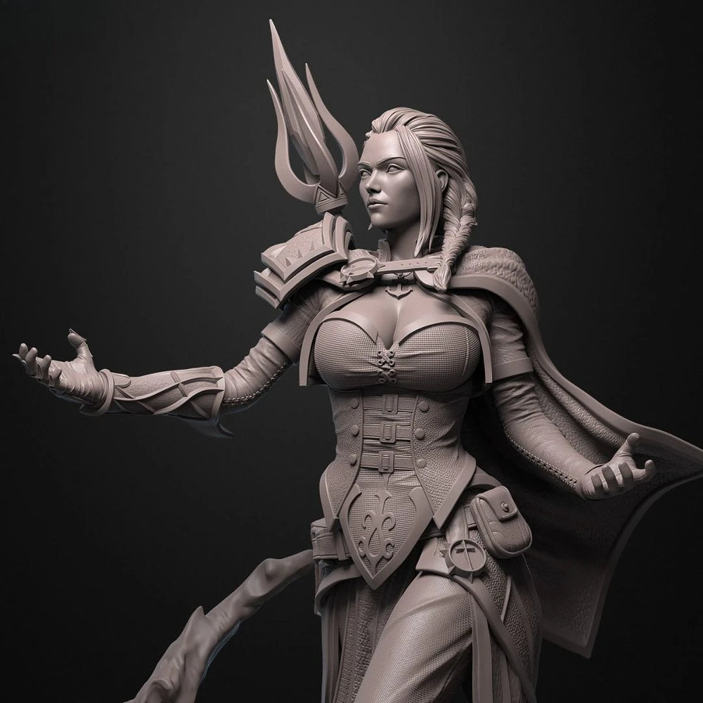 Female Fantasy Warrior Ornate Armor, Resin Model Figure Kit, Fantasy Theme, Unassembled and Unpainted