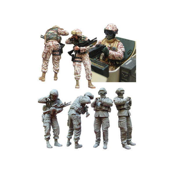 1/35 Modern US Marines HUMVEE Crew, 8 Figures, Resin Model Figure Kit, Unassembled and Unpainted