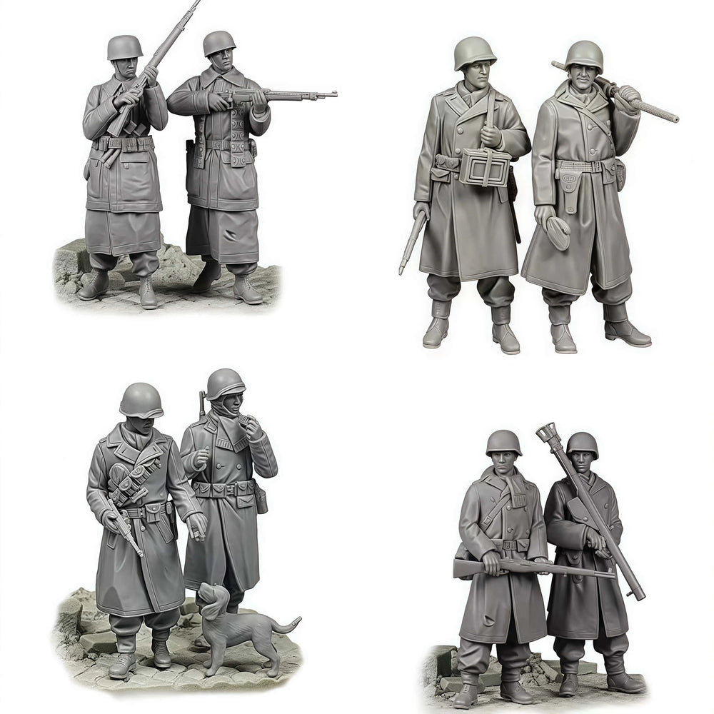 1/35 WWI Infantry Squad Set, 32 Figures, Resin Model Figure Kit, Unassembled and Unpainted