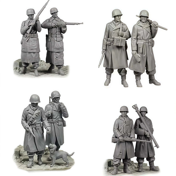 1/35 WWI Infantry Squad Set, 32 Figures, Resin Model Figure Kit, Unassembled and Unpainted