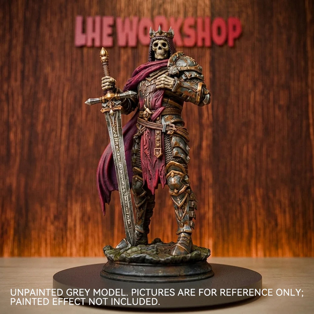 75mm Medieval Undead Skeleton Knight, Resin Model Figure Kit, Unassembled and Unpainted