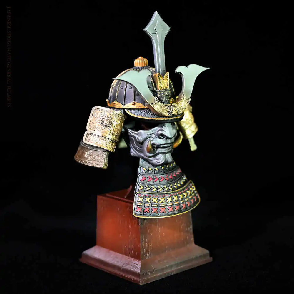 130mm Medieval Samurai Kabuto Helmet, Resin Model Bust Kit, Unassembled and Unpainted