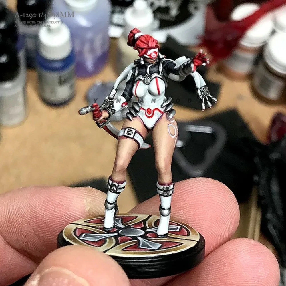 38mm Modern Anime Female Soldier, Resin Model Figure Kit, Unassembled and Unpainted