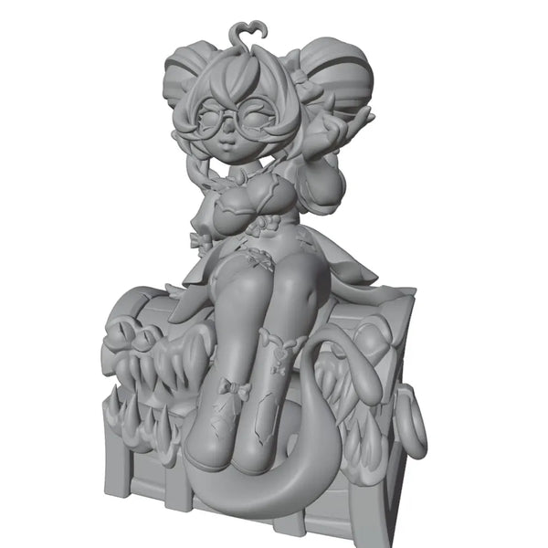1/24 Crescent-Horned Demoness on Throne, Resin Model Figure Kit, Anime Theme, Unassembled and Unpainted