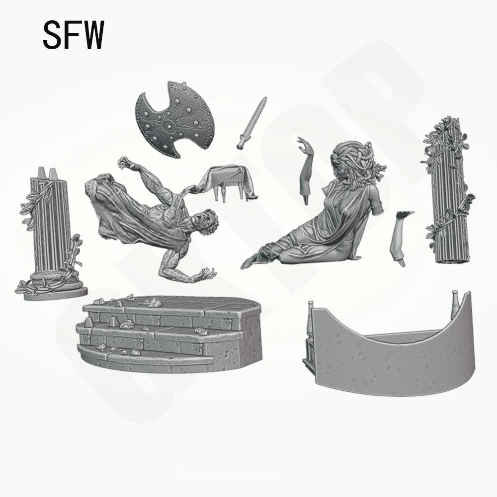 1/24 Belle Snake Lady, Resin Model Figure Kit, Fantasy Theme, Unassembled and Unpainted