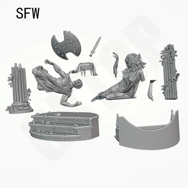 1/24 Belle Snake Lady, Resin Model Figure Kit, Fantasy Theme, Unassembled and Unpainted