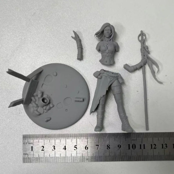 1/24 Wasteland Steampunk Warrior, Resin Model Figure Kit, Fantasy Theme, Unassembled and Unpainted