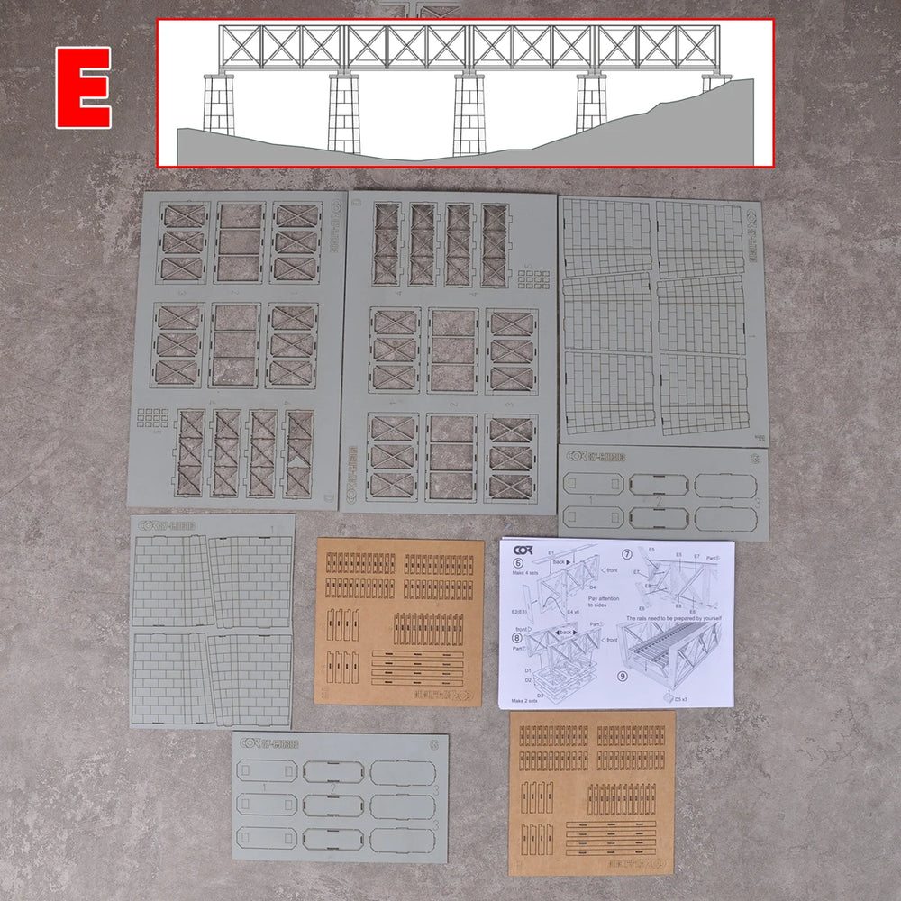 1/87 Railway Bridge, Resin Model Diorama Kit, Historical Theme, Unassembled and Unpainted