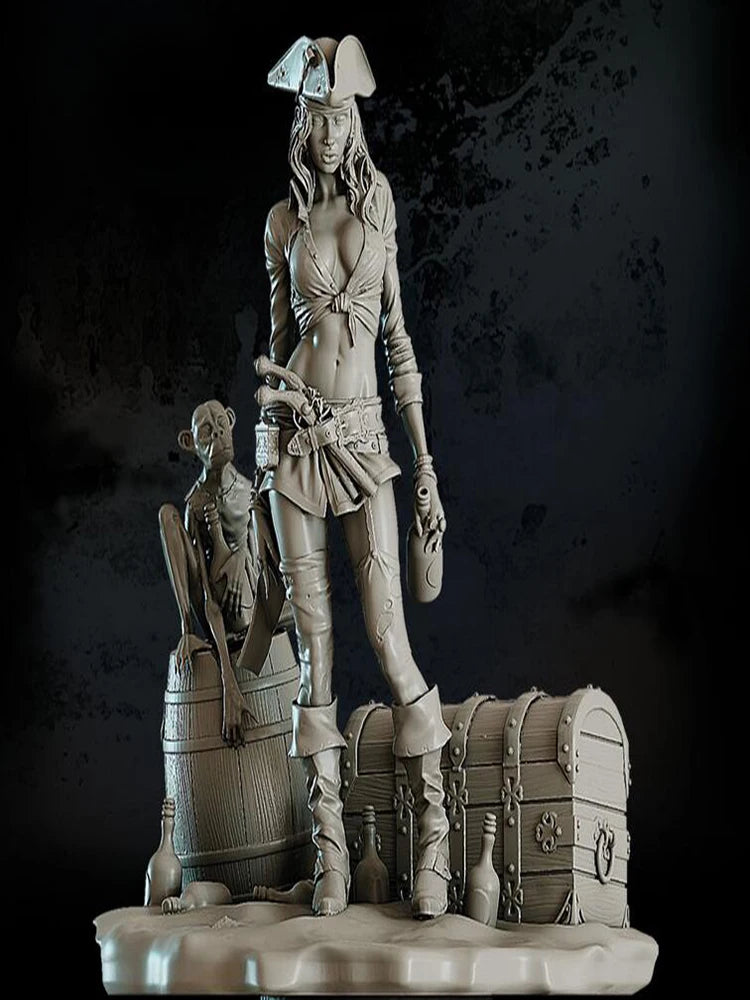 1/24 Female Barbarian Warrior, Resin Model Figure Kit, Fantasy Theme, Unassembled and Unpainted