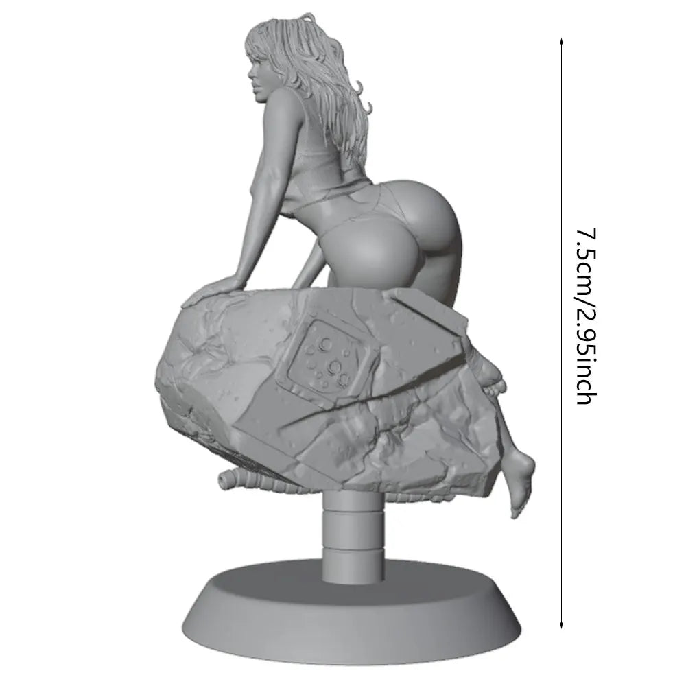 75mm Pin-up on Rubble, Resin Model Figure Kit, Unassembled and Unpainted
