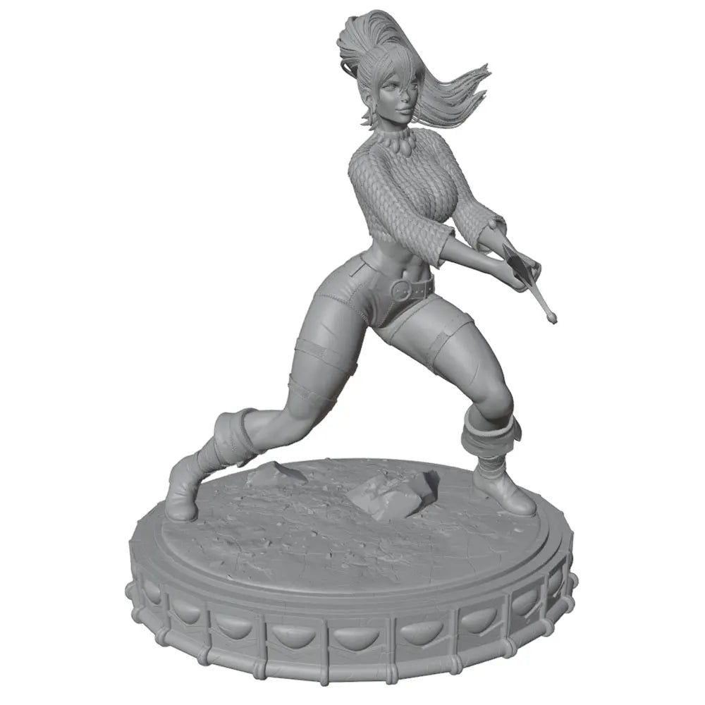 75mm Female Samurai Warrior, Resin Model Figure Kit, Unassembled and Unpainted