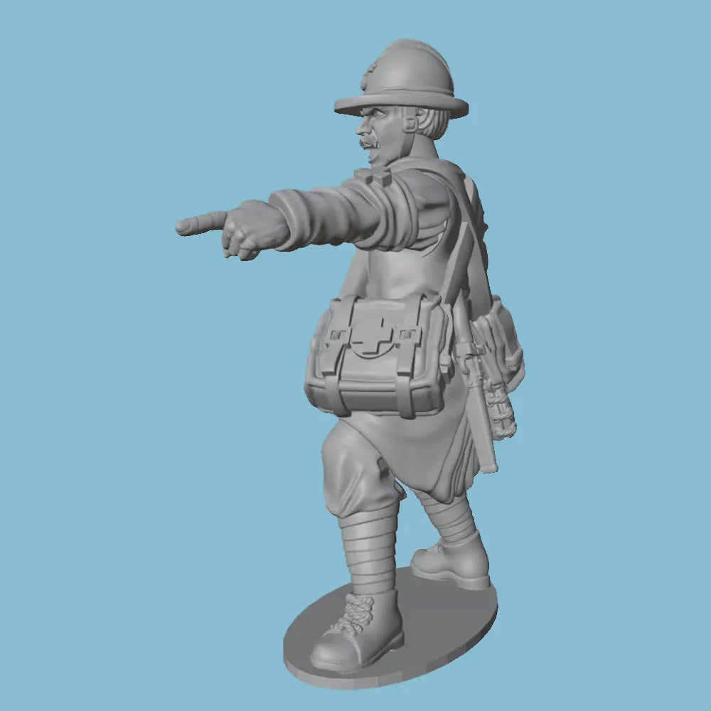 75mm WWI Military Officer, Resin Model Figure Kit, Unassembled and Unpainted