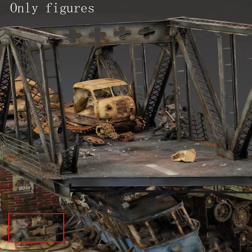 1/35 WWII German Soldiers & Vehicles, 12 Figures, Resin Model Figure Kit, Unassembled and Unpainted