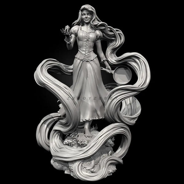 90mm Rapunzel, Resin Model Figure Kit, Fantasy Theme, Unassembled and Unpainted