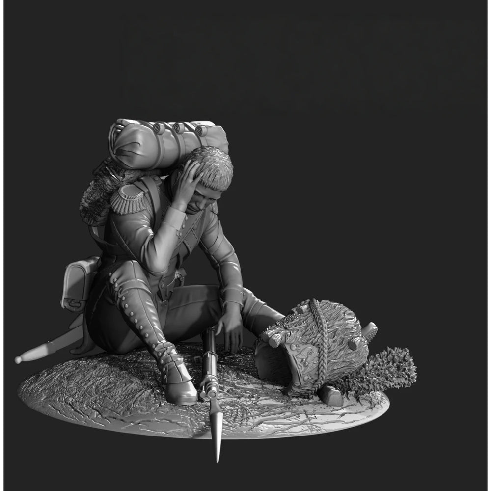 75mm Napoleonic Feathered Winged Warrior, Resin Model Figure Kit, Unassembled and Unpainted