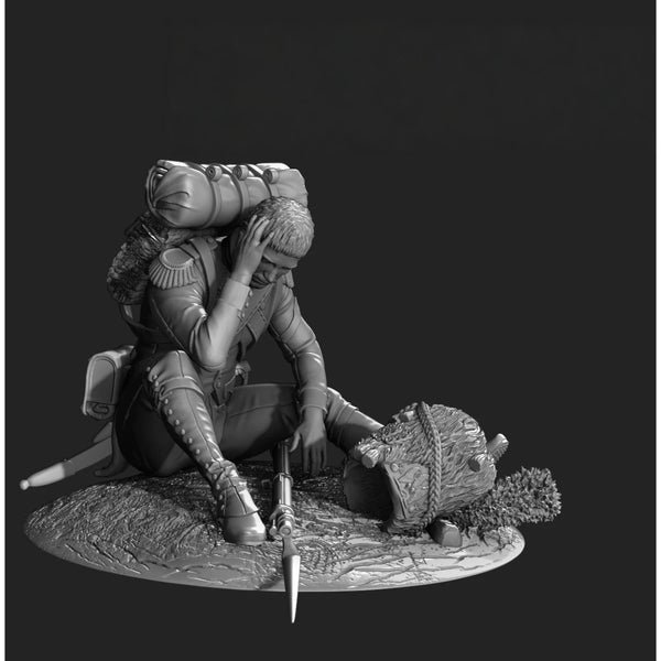 75mm Napoleonic Feathered Winged Warrior, Resin Model Figure Kit, Unassembled and Unpainted