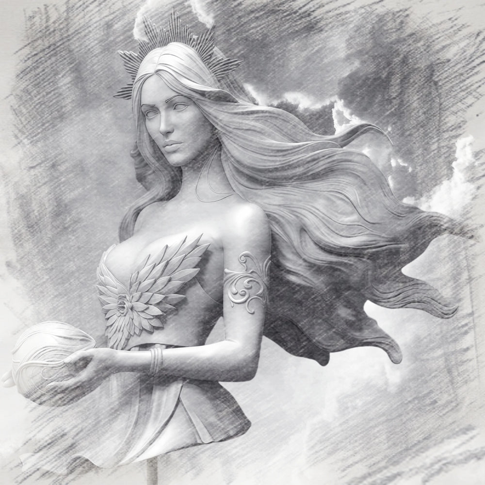 1/10 Goddess of Light, Resin Model Bust Kit, Fantasy Theme, Unassembled and Unpainted