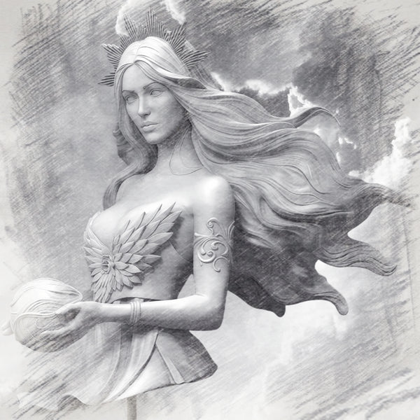 1/10 Goddess of Light, Resin Model Bust Kit, Fantasy Theme, Unassembled and Unpainted