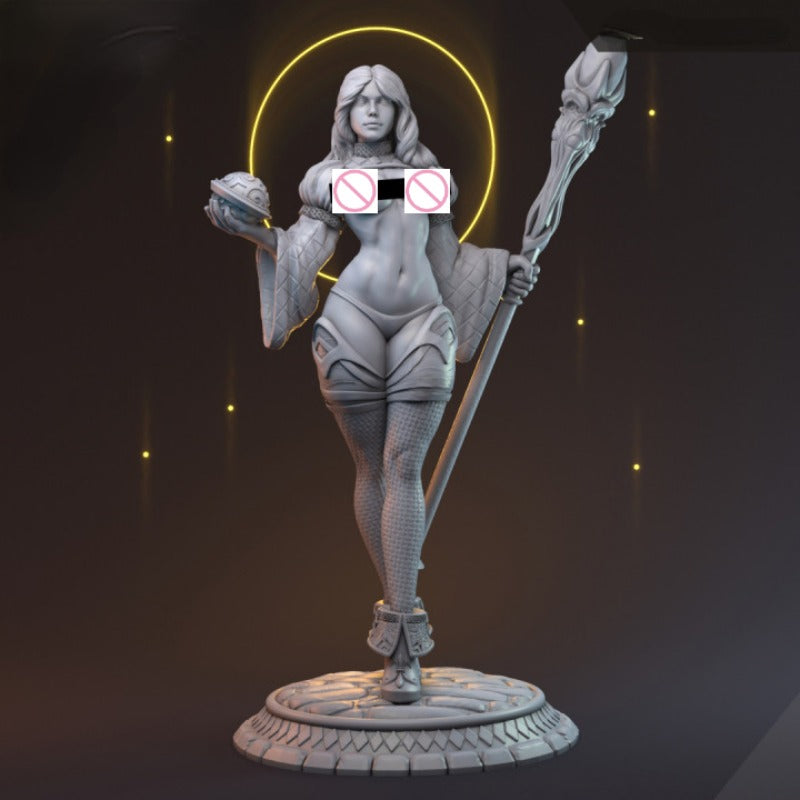 1/24 Priestess Morgana, Resin Model Figure Kit, Fantasy Theme, Unassembled and Unpainted
