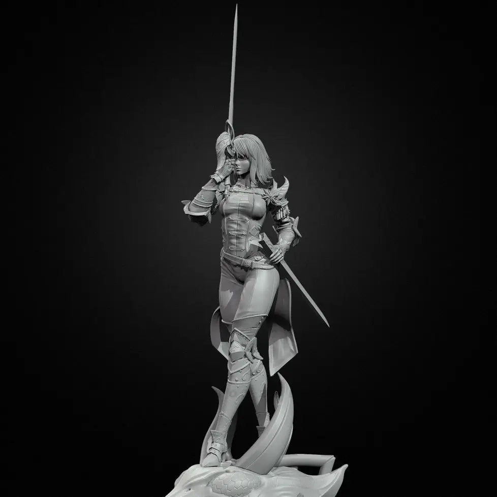 75mm Medieval Female Warrior, Resin Model Figure Kit, Unassembled and Unpainted