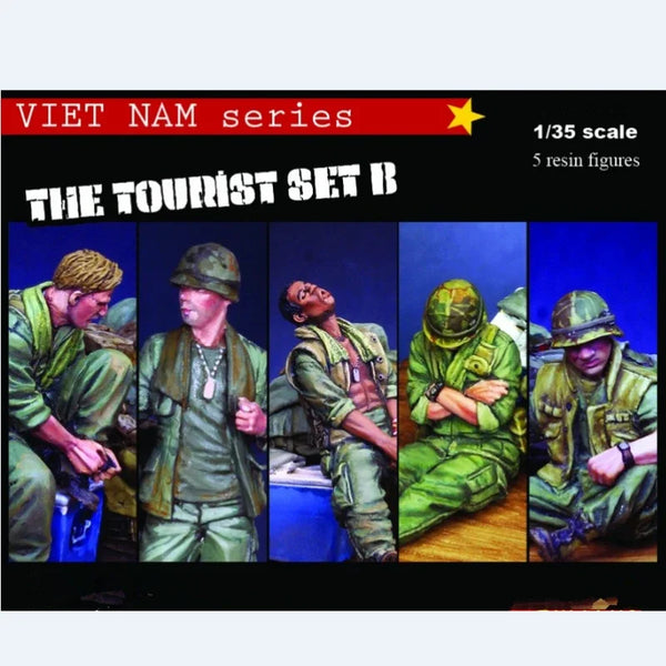 1/35 Vietnam War Soldiers and Civilians, 5 Figures, Resin Model Figure Kit, Unassembled and Unpainted