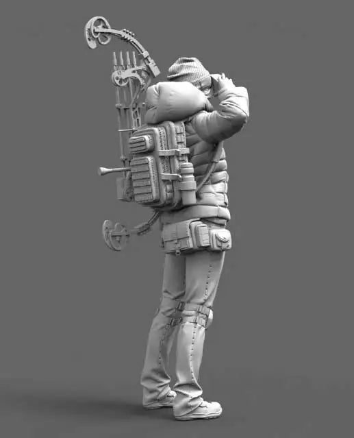 1/35 Modern Female Archer with Compound Bow, Resin Model Figure Kit, Fantasy Theme, Unassembled and Unpainted